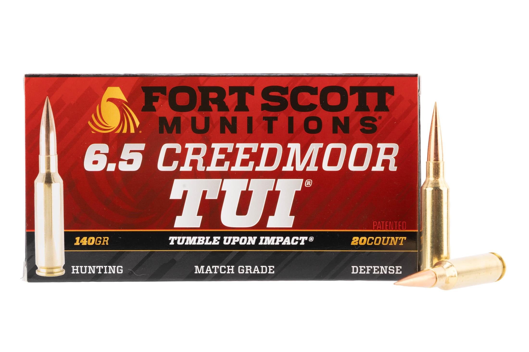 Fort Scott Munitions 65CM-140-SCV2 Tumble Upon Impact (TUI) 6.5Creedmoor 140gr Solid Copper Spun 20 Per Box/10 Case,Centerfire Rifle Rounds